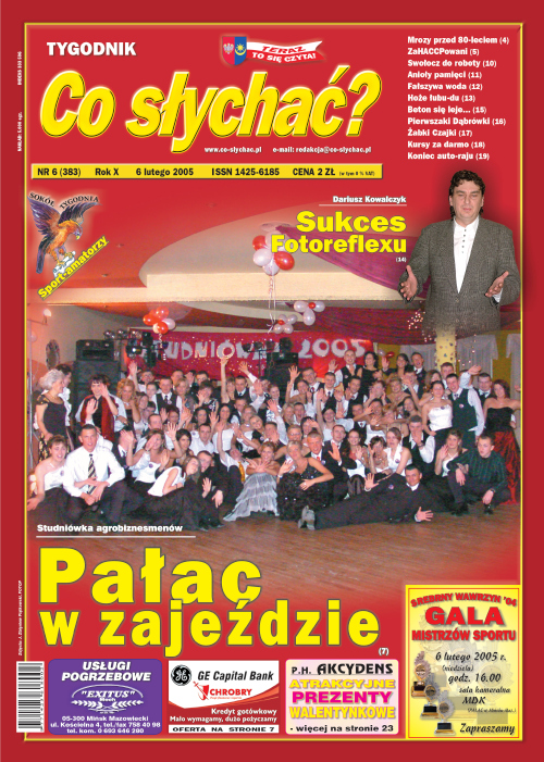 Okładka gazety Co słychać? - nr 6 (383) 2005